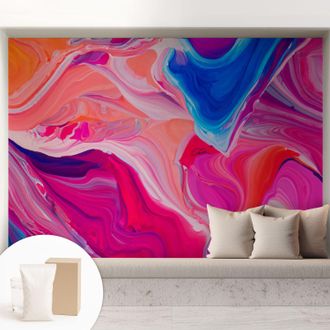 Tulup Carta Da Parati In Vlies Decorativa Per Pareti - Con Motivi Moderni - Con Colori Intensi - Per Ufficio Onde Liquide 208x146 Cm