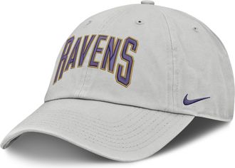 Nike Baltimore Ravens Primetime Club Arched Nike Mens NFL Adjustable Hat in Grey | NF020BB8G-BYX