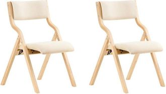 SoBuy SoBuy Two Folding Chairs with Padded Seat and Back White 54x48,01x80,01cm Classic FST40-WX2