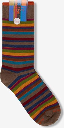 Gallo Gestreifte Baumwoll- und Kaschmirsocken