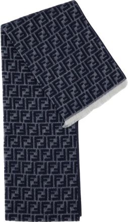 Fendi Winter Scarves, male, Gray, Size: ONE SIZE Micro FF Wool Scarf