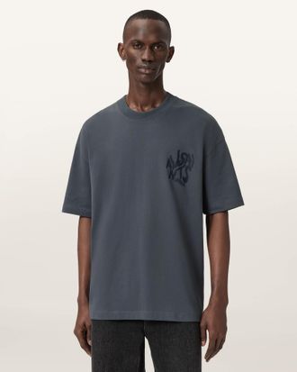 AllSaints Cotton Orlando Logo Print Oversized T-Shirt, Size: XS