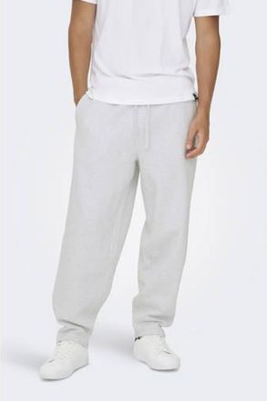 Only & Sons wide leg joggingbroek lichtgrijs