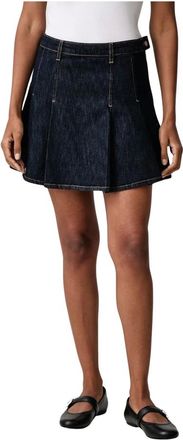 Lacoste Falda corta plisada de mezclilla - Skirts - Mujer - Azul - XS