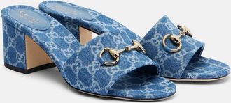 Gucci Horsebit GG denim sandals