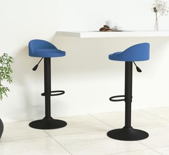 vidaXL Taburetes De Cocina 2 Unidades Terciopelo Azul Vidaxl