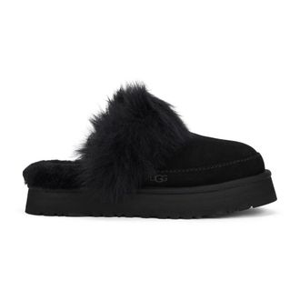 UGG Disquette Chalet - Dames - Pantoffels - Zwart - 41 EU - Leer - Schoenen