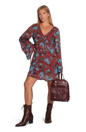 Belle & Bloom 5th Ave Leather Backpack in Burgundy at Nordstrom