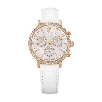 Swarovski Matrix Tennis Chrono - Dames - Horloges - Geel - ONE Size - Leer - Accessoires