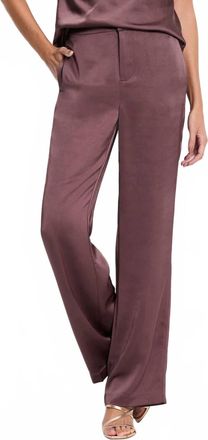 Nic+Zoe Eliot Wide Leg Luxe Satin Pants In Chai