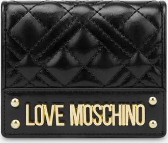 Love Moschino Portafoglio trapuntato con logo - Nero
