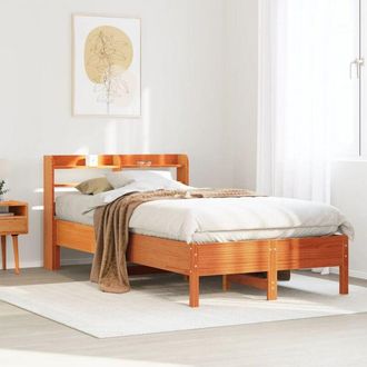 vidaXL Vidaxl - Cama Sin Colch&oacute;n Madera Maciza De Pino Marr&oacute;n Cera 120x200 Cm