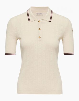 Moncler Womens Womens Knitted Polo Beige - Cream - Size: 10/8