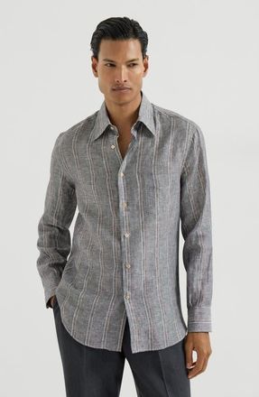 Brunello Cucinelli Shirt with chest pocket in Grey at Nordstrom, Size Xx-Large Eu