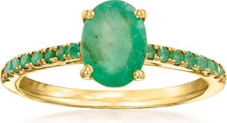 Ross-Simons Emerald Ring in 18kt Gold Over Sterling