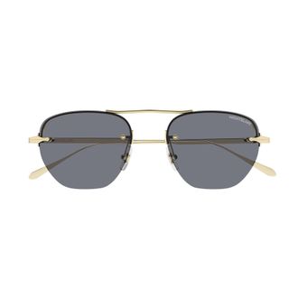 Montblanc Mb0404s Rimless Gold-Toned Sunglasses with Rectangular Lenses