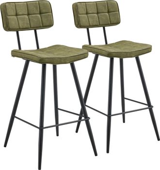Happy Garden Happy Garden - Lote De 2 Taburetes De Bar Fernand De Polipiel Verde