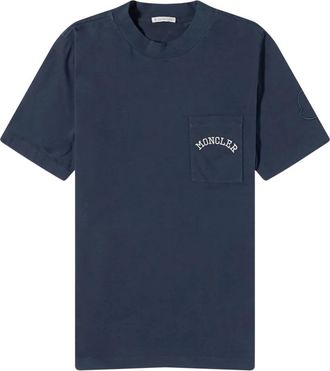 Moncler Pocket T-Shirt - Heren - T-shirts - Blauw - M - Katoen - Tops