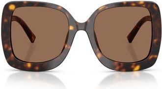 Dolce & Gabbana 55mm Square Sunglasses in Havana /Dark Brown at Nordstrom