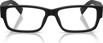 Prada 57mm Rectangular Optical Glasses in Matte Black at Nordstrom