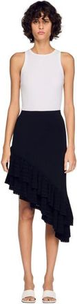 Sandro Asymmetrical knit skirt in Black at Nordstrom, Size 42 Eu