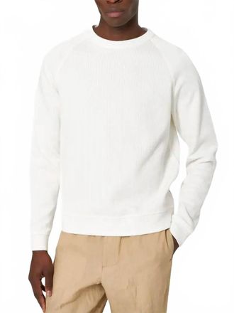 Orlebar Brown Hudson Crew Neck Jumper In White Sand