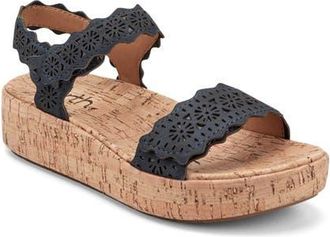 Earth Slata Ankle Strap Platform Sandal in Dark Blue at Nordstrom, Size 9.5