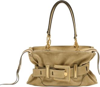 Balmain Anthem Schoudertas - Dames - Schoudertassen - Beige - ONE Size - Leer - Tassen