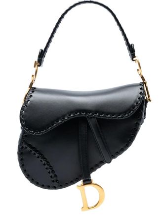Dior 2019 Smooth Calfskin Braided Saddle Bag shoulder bag - women - Calf Leather - One Size - Black