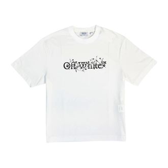 Off-white T-Shirts, male, White, Size: XS Bookish Flower Skate T-shirt