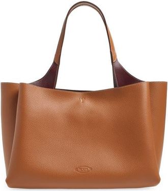 Tod's Medium Apa Leather Tote in Kenia/bordeaux at Nordstrom