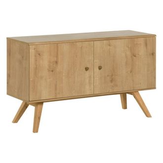 Calicosy Aparador bajo 2 puertas L120 cm - Efecto Madera