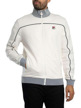 Fila Mens Zayn Lenticular Track Jacket, Gardenia/Navy, L