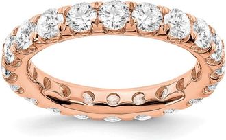 Diamond2Deal 14k Rose Gold Lab Grown Diamond Eternity Wedding Band Ring 3.25Ct Clarity- VS Color- G-H