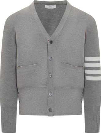 Thom Browne Grey V Neck Cardigan