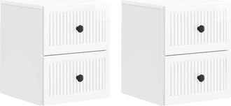 vidaXL Mesita De Noche De Pared 2 Uds. Brillante 33 X 34,5 X 40 Cm Vidaxl