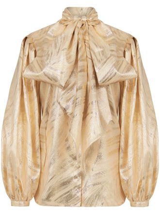 Nina Ricci Blusa con fiocco - Oro