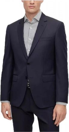 HUGO BOSS One Slim-fit Suit Jacket - Heren - Blazers - Blauw - M - Wol - Jassen