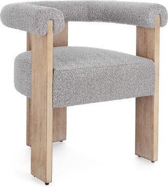 BIZZOTTO Design Stuhl Agape mit Armlehnen - Natural/Bouclé Grau