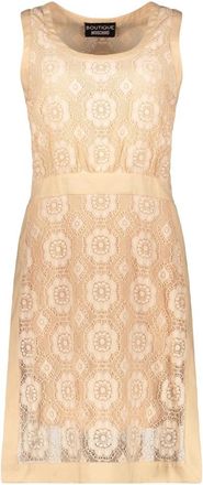 Moschino Kleedjes, Dames, Roze, S, Katoen, Mouwloze kanten jurk