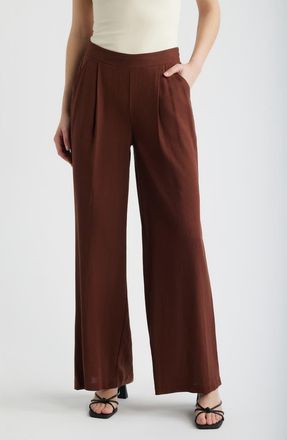 Hue Coastal Palazzo Pants in Shaved Chocolate at Nordstrom, Size X-Large