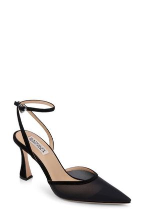 Badgley Mischka Yordan Ankle Strap Pump in Black Suede at Nordstrom, Size 6.5