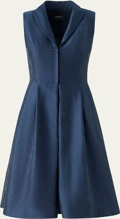 Akris Sleeveless Silk Shantung Trench Dress