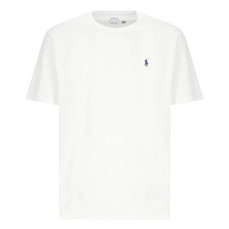 Ralph Lauren Tops, Heren, Wit, L, Katoen, Katoenen T-shirt met Pony Logo