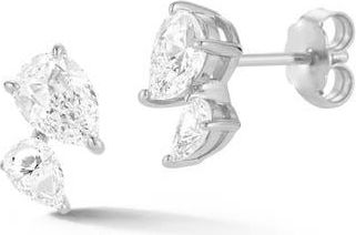 Glaze Jewelry Pear Cut Moissanite Stud Earrings in Silver at Nordstrom Rack
