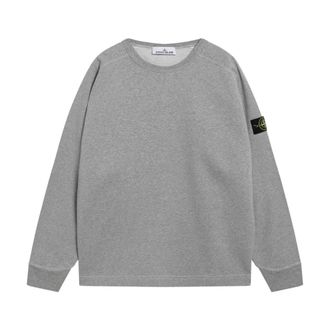 Stone Island Sweatshirts, male, Gray, Size: 2XL Melange Sweatshirt