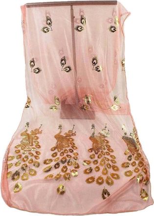 Generic Long Multi-color Soft Shawl Stole Wrap Flower Scarf Women Pashmina Lady Scarf Fall Shawl (Pink, One Size)