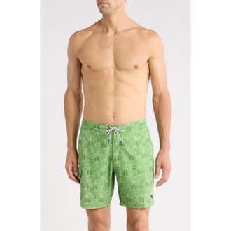 Tommy Bahama Baja Palm Tini 8-Inch UPF 30+ Swim Trunks in Elm at Nordstrom, Size Xx-Large