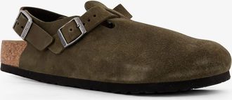 Birkenstock Unisex Tokyo Suede Low Sandals Green Leather