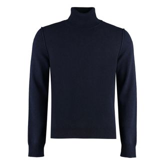 Maison Margiela Cashmere Knitwear, male, Blue, M, Cashmere Turtleneck Jumper